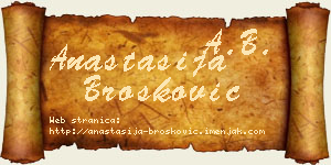 Anastasija Brošković vizit kartica